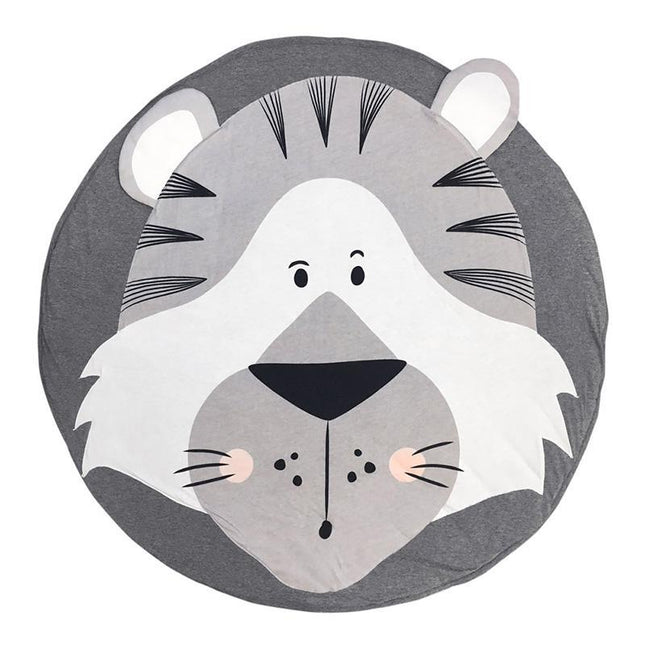 Okrągły dywanik dla dzieci głowa tygrysa