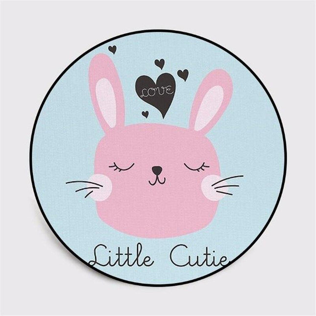 Słodki okrągły dywanik z królikiem