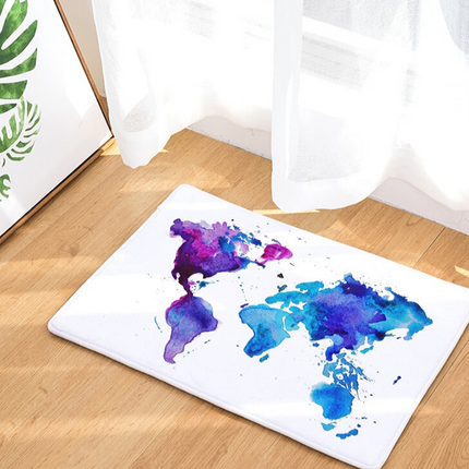 Dywan z mapą świata styl akwarela