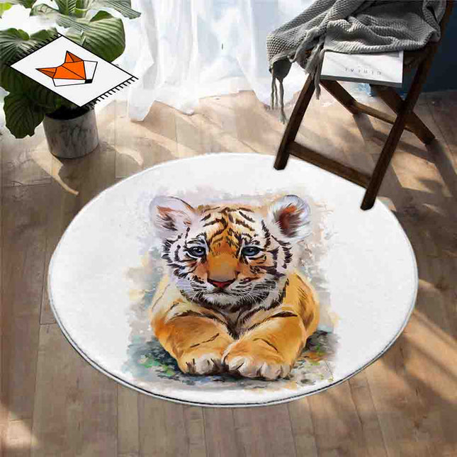 Okrągły dywan dla dziecka z tygryskiem