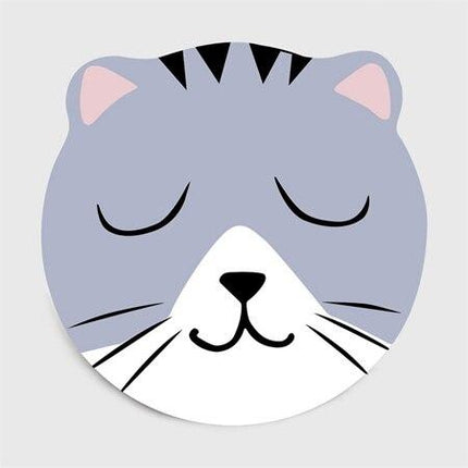 Okrągły dywan w kształcie głowy kota