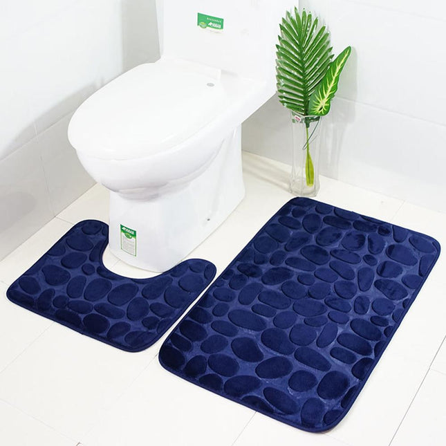 Komplet dywaników do WC wzór kamienie