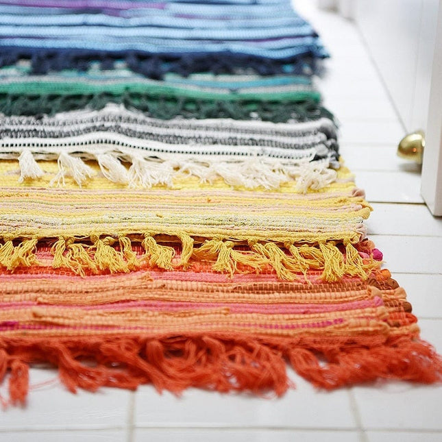 Kolorowy chodnik bawełniany z frędzlami