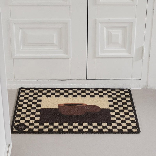 Elegancka wycieraczka wewnętrzna w szachownicę