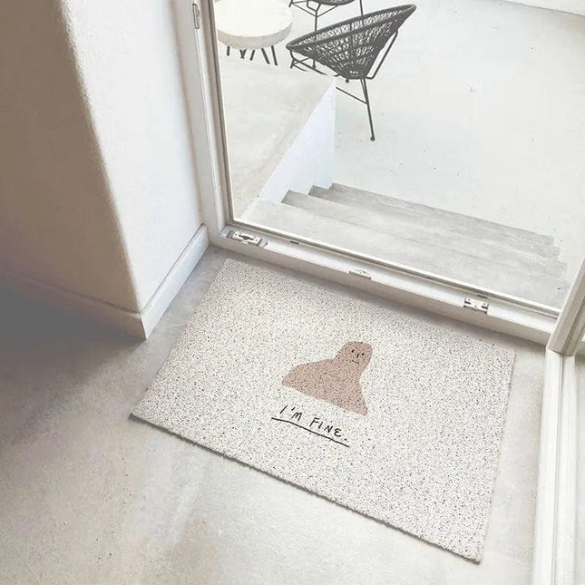 Nowoczesna wycieraczka z zabawnym napisem