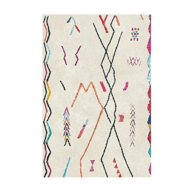 Autentyczny biały dywan w stylu berberyjskim