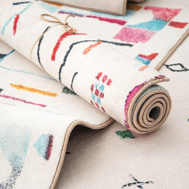 Biały dywan berberyjski z krótkim włosiem