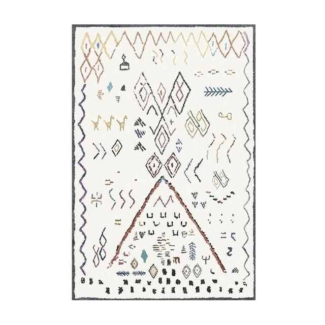 Biały dywan berberyjski z krótkim włosiem