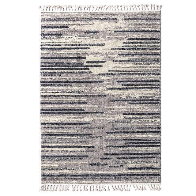 Dywan berberyjski w pasy ecru-szary