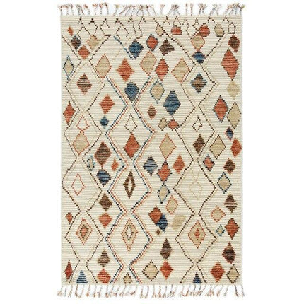 Wełniany dywan berberyjski w kolorowe romby