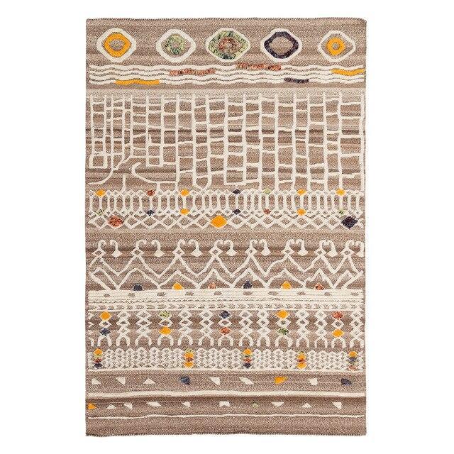 Prostokątny dywan jutowy w stylu berberyjskim