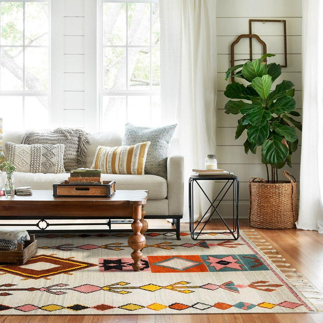 Tradycyjny jutowy dywan w stylu berberyjskim