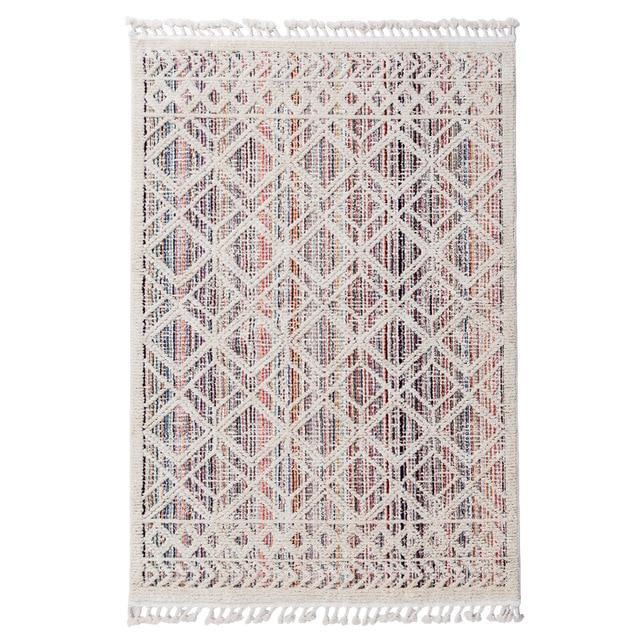 Kolorowy wełniany dywan w stylu berberyjskim