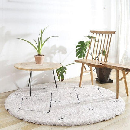 Okrągły dywan w stylu berberyjskim boho