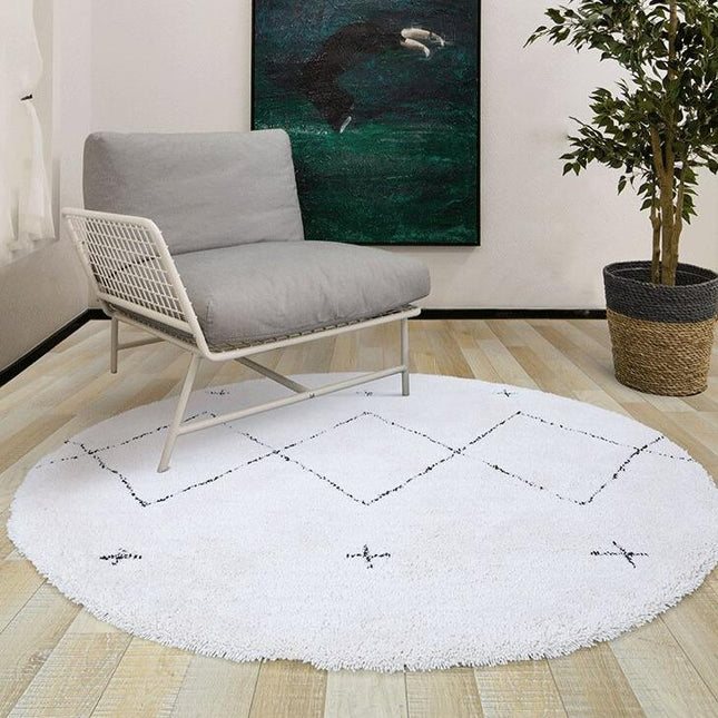 Okrągły dywan w stylu berberyjskim boho