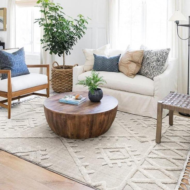 Płasko tkany dywan w stylu berberyjskim