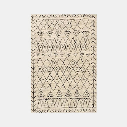Beżowy dywan boho w etniczne wzory