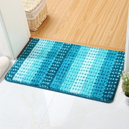 Gruby niebieski dywanik do łazienki