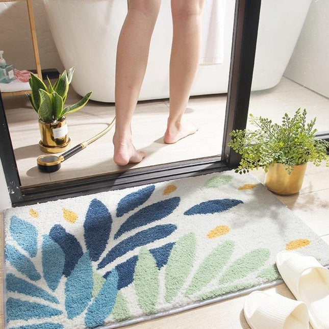 Dywanik łazienkowy z motywem roślinnym