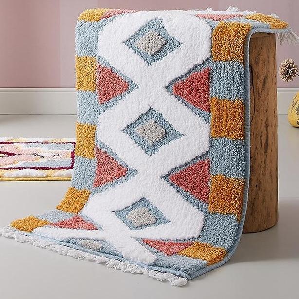 Dywanik łazienkowy w stylu berberyjskim boho