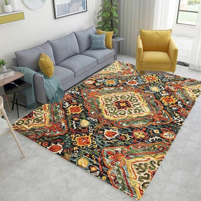 Kolorowy dywan do salonu w stylu boho
