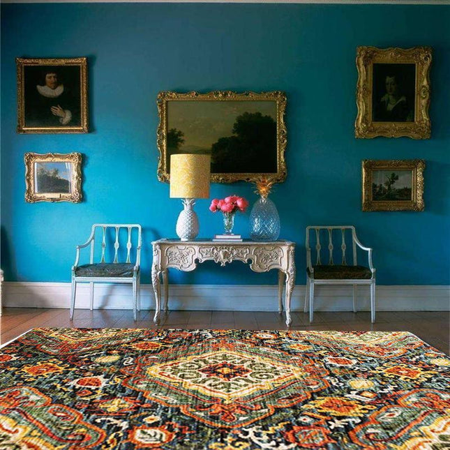 Kolorowy dywan do salonu w stylu boho