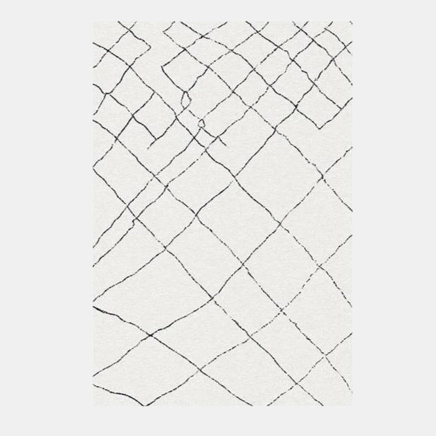 Biały dywan berberyjski w czarne paski