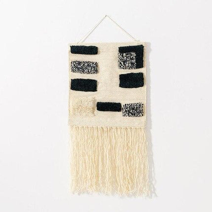 Nowoczesna makata na ścianę biało-czarna