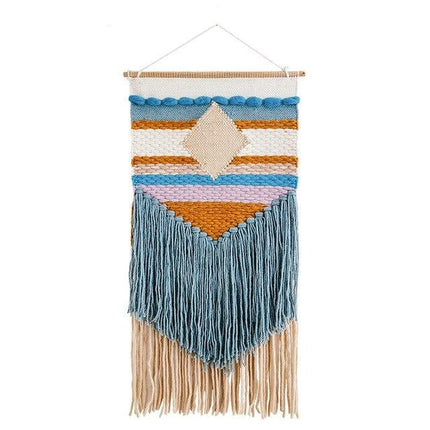 Tkana dekoracja ścienna z geometrycznym wzorem