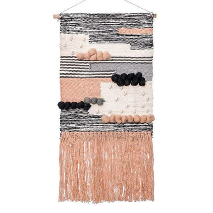 Gobelin ścienny pudrowy róż i czerń