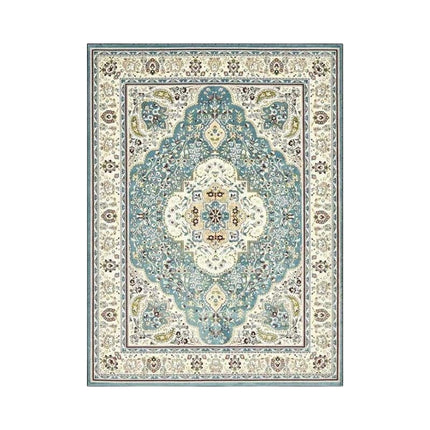 Niebiesko-beżowy dywan w stylu orientalnym