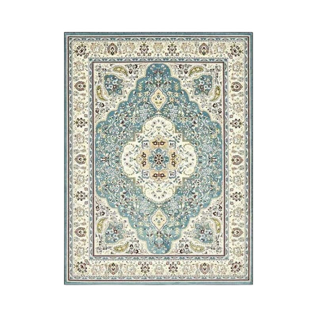 Niebiesko-beżowy dywan w stylu orientalnym