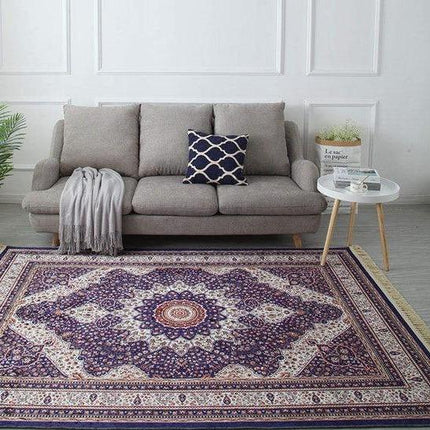 Granatowy dywan perski do salonu