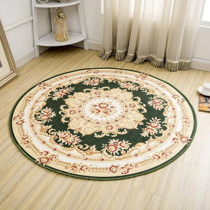 Zielony okrągły dywan w perskim stylu