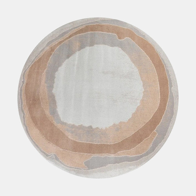 Okrągły dywan skandynawski szaro-beżowy