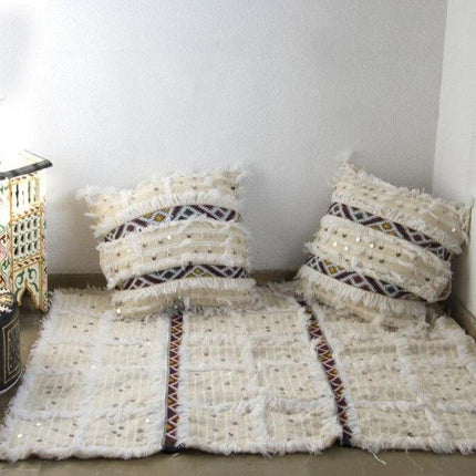 Marokański dywan ślubny Handira z cekinami