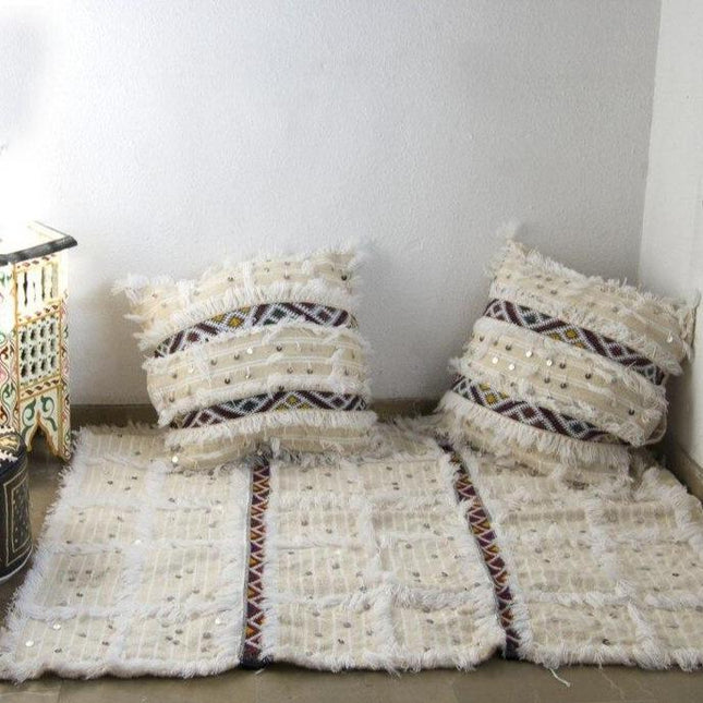 Marokański dywan ślubny Handira z cekinami