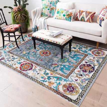 Duży dywan do salonu w stylu boho