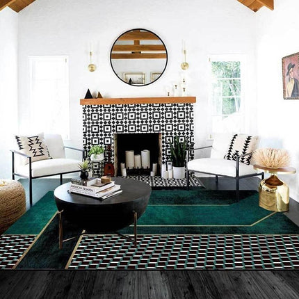 Szmaragdowy dywan do salonu nowoczesny