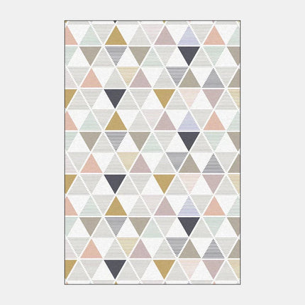 Skandynawski dywan beżowy w trójkąty