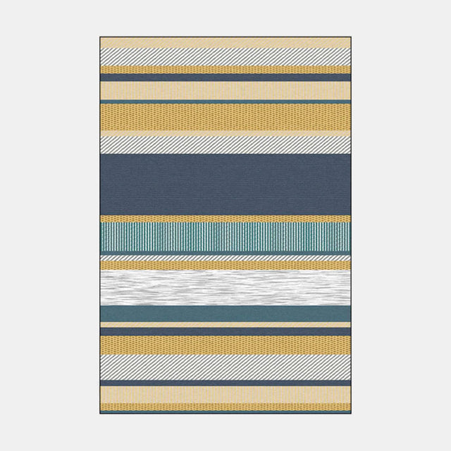 Skandynawski dywan w pasy żółto-niebieski