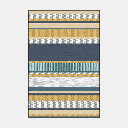Skandynawski dywan w pasy żółto-niebieski