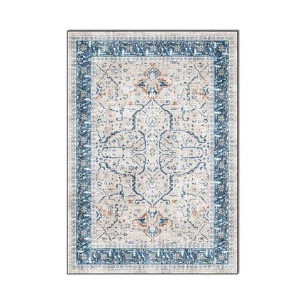 Niebiesko-beżowy dywan w stylu vintage