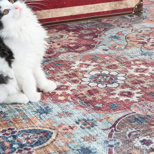 Duży dywan vintage z orientalnym wzorem