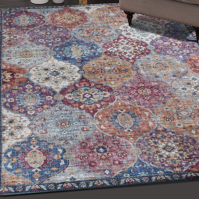 Duży dywan vintage z orientalnym wzorem