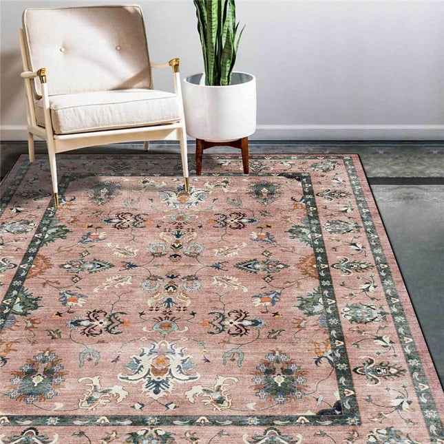 Dywan vintage w kolorze pudrowego różu